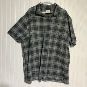 MUTUAL WEAVE BIG & TALL MENS SHORT SLEEVE CAMP SHIRT SIZE 3XL CHARCOAL GRAY